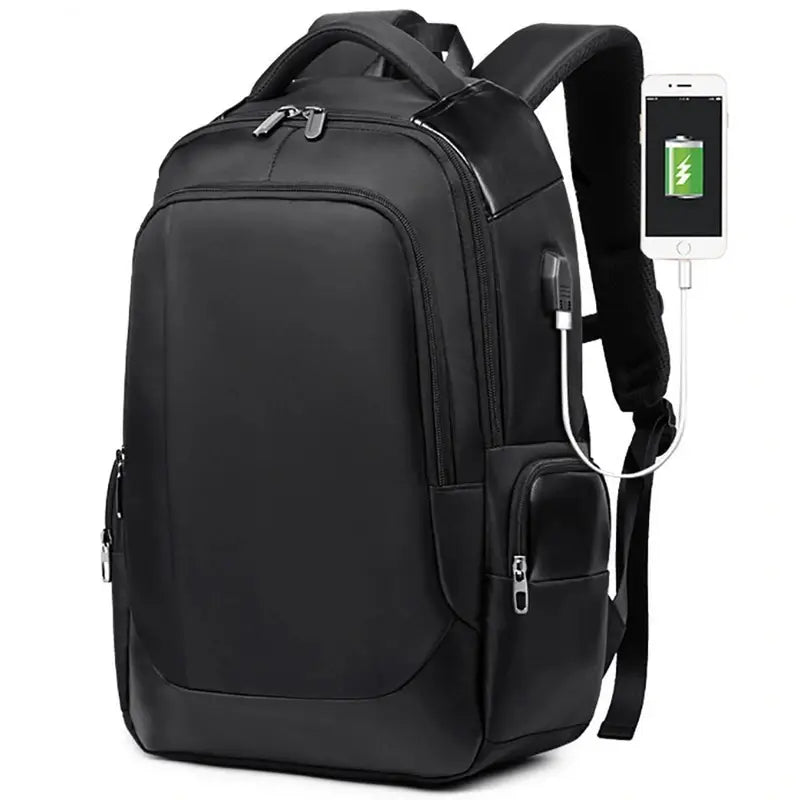 Sac à dos multi compartiments noir avec port de chargement USB externe