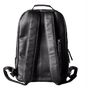 Sac à dos noir en cuir véritable avec bretelles rembourrées et poignée supérieure