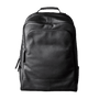 Sac à dos noir en cuir véritable avec poignée supérieure et poche frontale