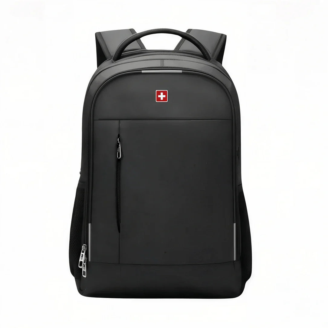 Sac à dos noir SwissGear pour homme avec logo blanc et fermetures éclair