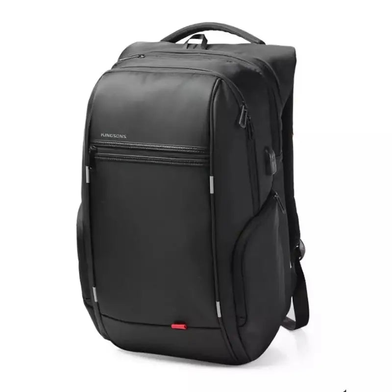 Sac à dos ordi femme noir avec plusieurs compartiments et port de charge USB