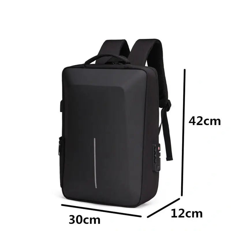 Sac à dos ordinateur 15 pouces antivol noir avec bande réfléchissante pour la sécurité