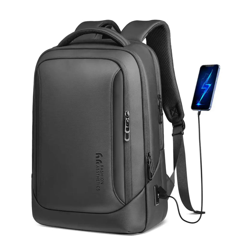 Sac à dos ordinateur 16 pouces City HK avec port de charge USB intégré en gris foncé