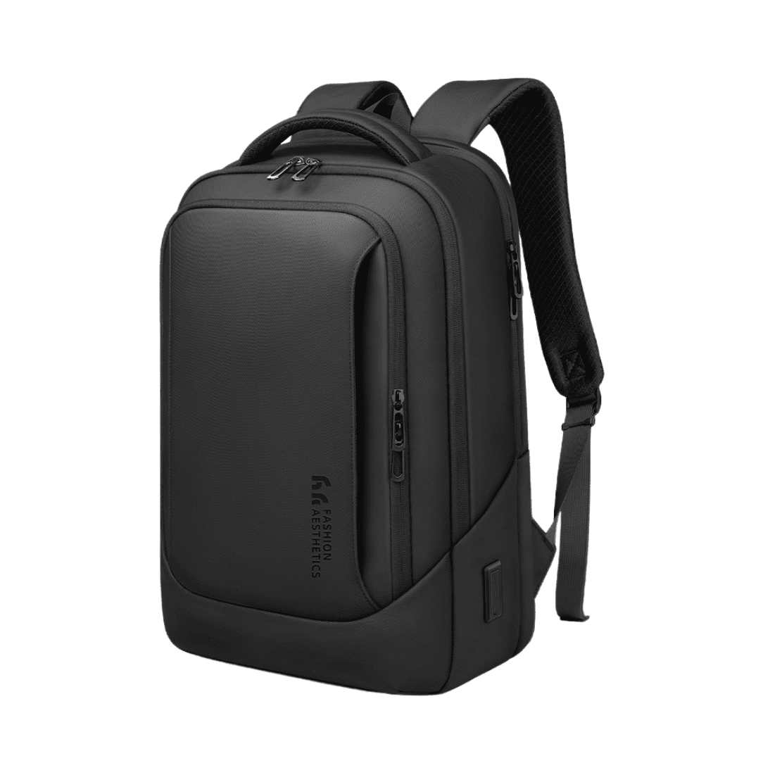 Sac à dos ordinateur 16 pouces City HK noir avec compartiments et port de chargement USB