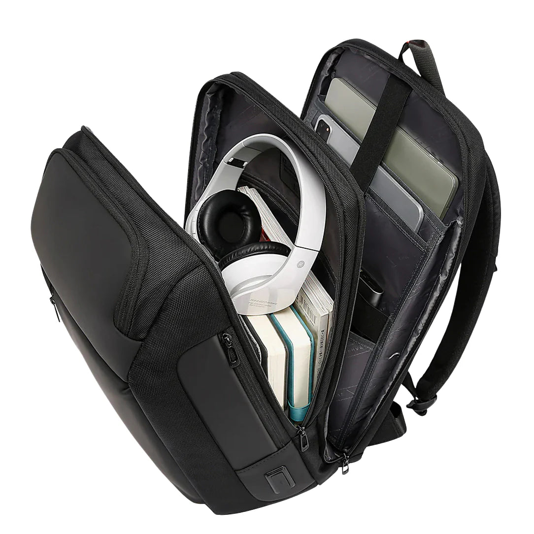 Sac à dos ordinateur 17 pouces Orion ouvert avec compartiments pour électronique et livres