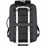 Sac à dos ordinateur extensible 17 pouces noir avec sangle de bagage et panneau dorsal rembourré