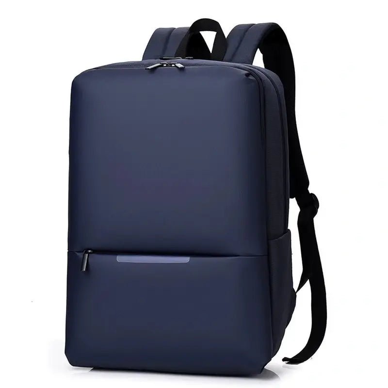 Sac à dos ordinateur homme tendance 15 pouces en bleu marine minimaliste avec zippers
