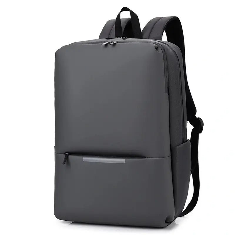 Sac à dos ordinateur homme tendance 15 pouces, minimaliste, gris foncé avec plusieurs poches zippées