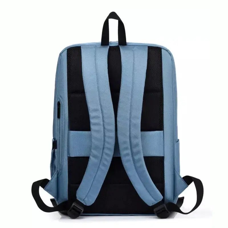 Sac à dos ordinateur homme tendance 15 pouces, bleu clair avec bretelles noires