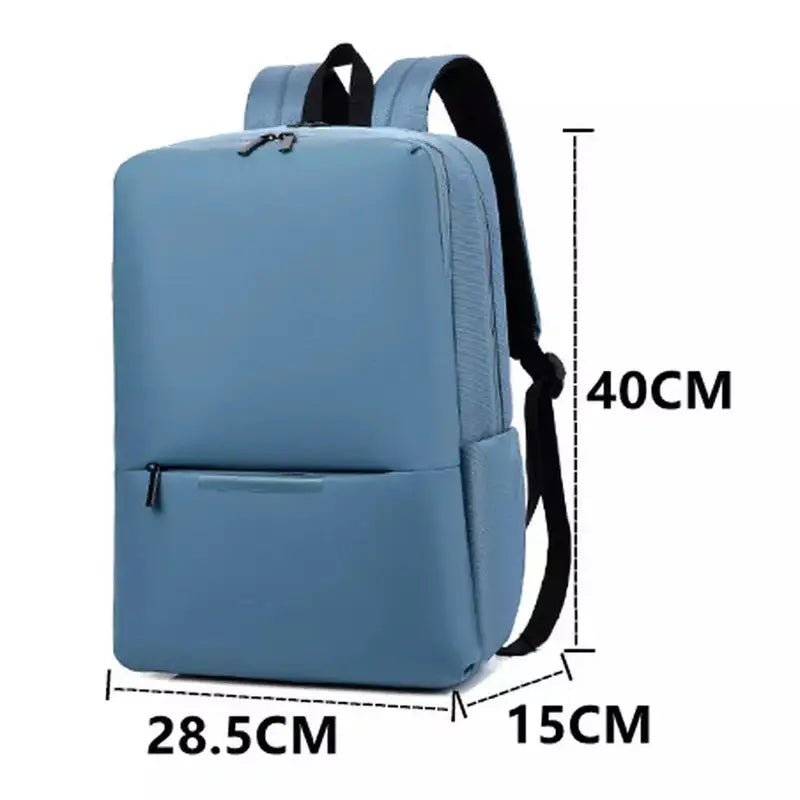 Sac à dos ordinateur homme tendance 15 pouces en bleu clair avec dimensions visibles
