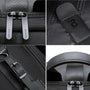 Sac à dos ordinateur imperméable homme noir avec compartiments zippés et bandoulière ajustable