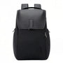 Sac à dos ordinateur pour femme ergonomique noir avec rabat et poches latérales