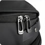 Sac à dos ordinateur pour femme ergonomique en tissu noir texturé avec deux tirettes métalliques