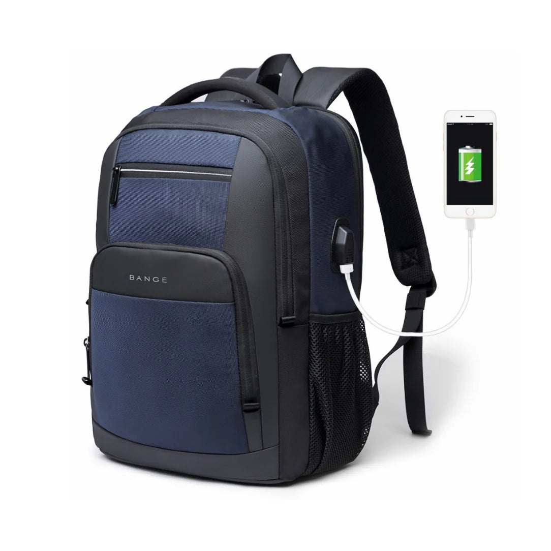 Sac à dos ordinateur pour homme bleu avec port usb