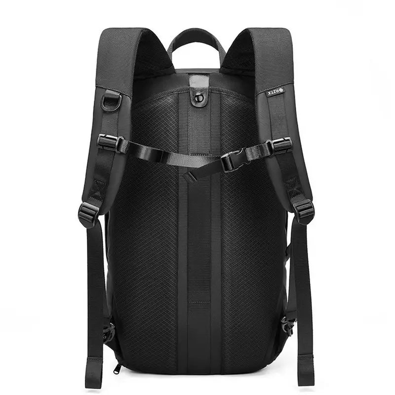 Sac à dos ordinateur professionnel noir avec bretelles rembourrées et boucle de poitrine