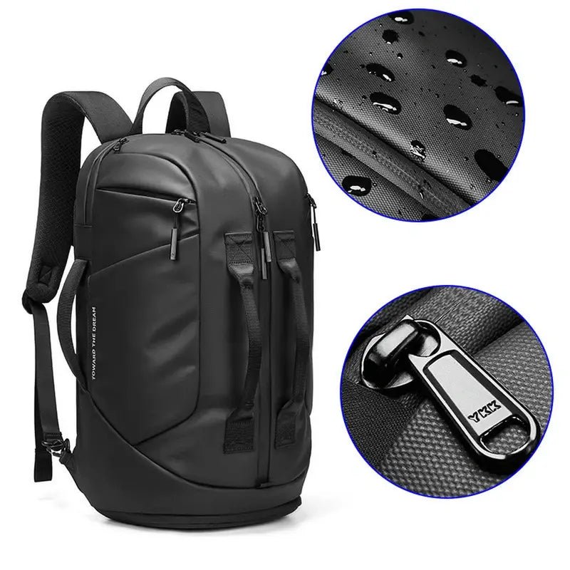 Sac à dos ordinateur professionnel noir, étanche et durable avec fermetures YKK