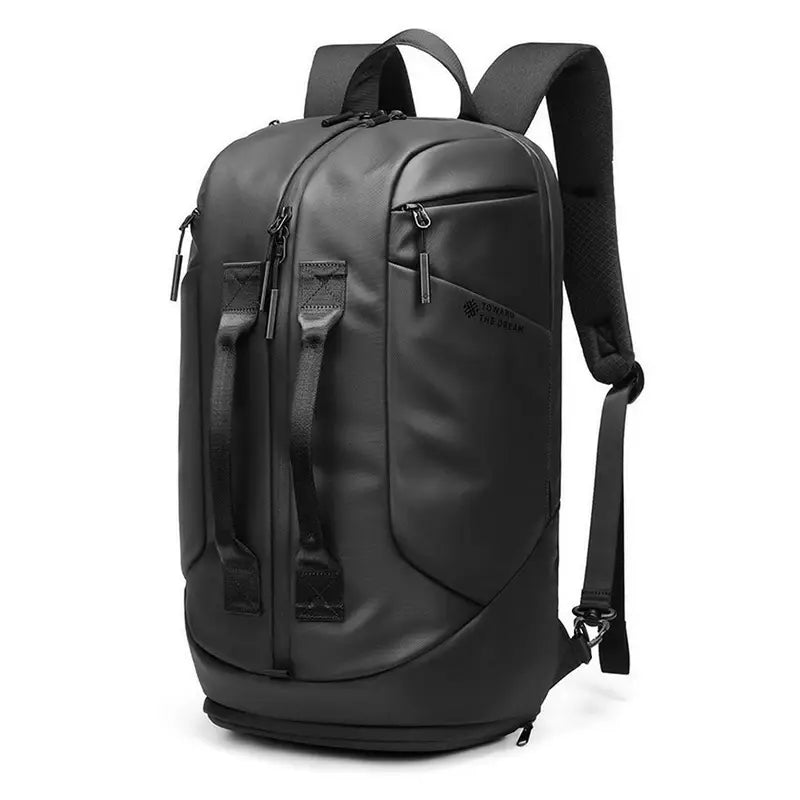 Sac à dos ordinateur professionnel noir avec compartiments multiples et poignées