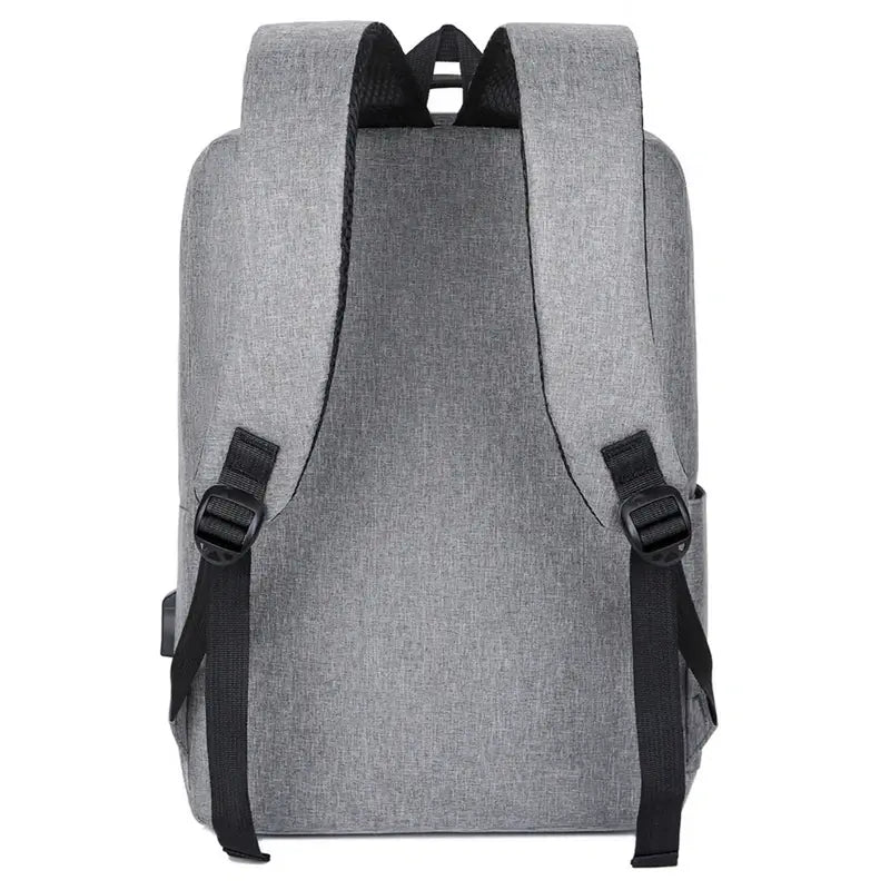 Sac à dos ordinateur usb en tissu gris avec bretelles réglables pour ordinateur portable