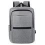 Sac à dos ordinateur USB en tissu gris avec zippers et bretelles noires