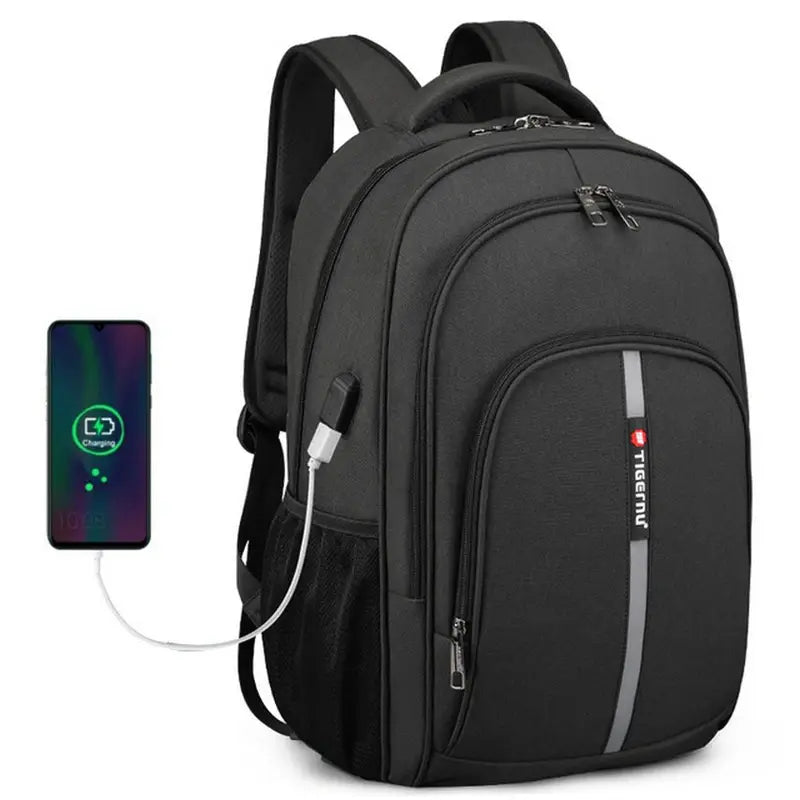 Sac à dos pc 15 pouces noir avec port de chargement USB externe