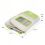 Lit de voyage pliable vert clair et beige pour bébé avec fenêtre en mesh et poignée
