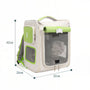 Sac à dos pour chat portable ventilé avec sac de transport léger, accents verts