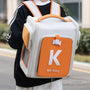Sac à dos pour chat portable ventilé blanc et orange avec ventilation latérale