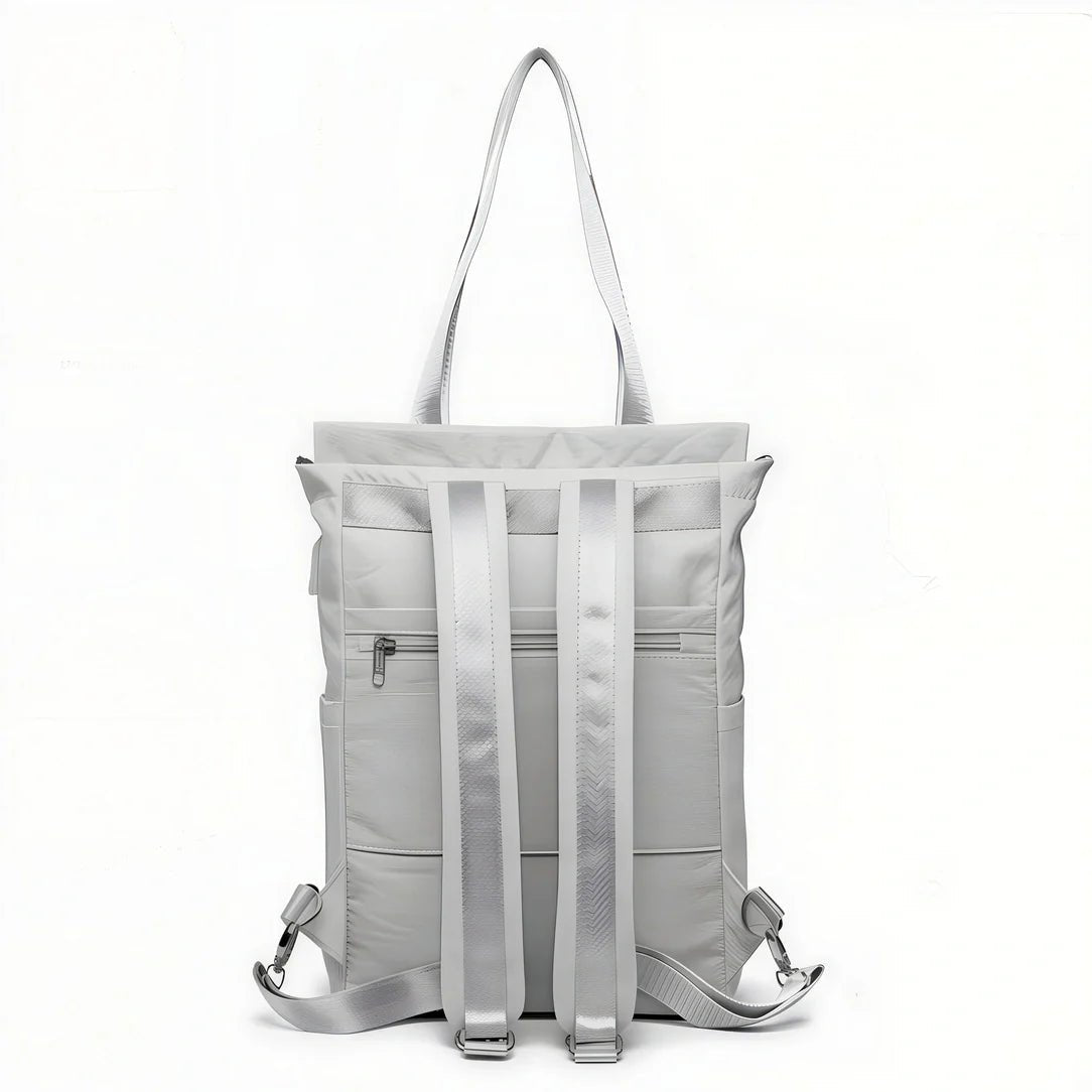 Sac à dos léger pour PC 15,6 pouces avec sac convertible gris clair et bandoulière ajustable