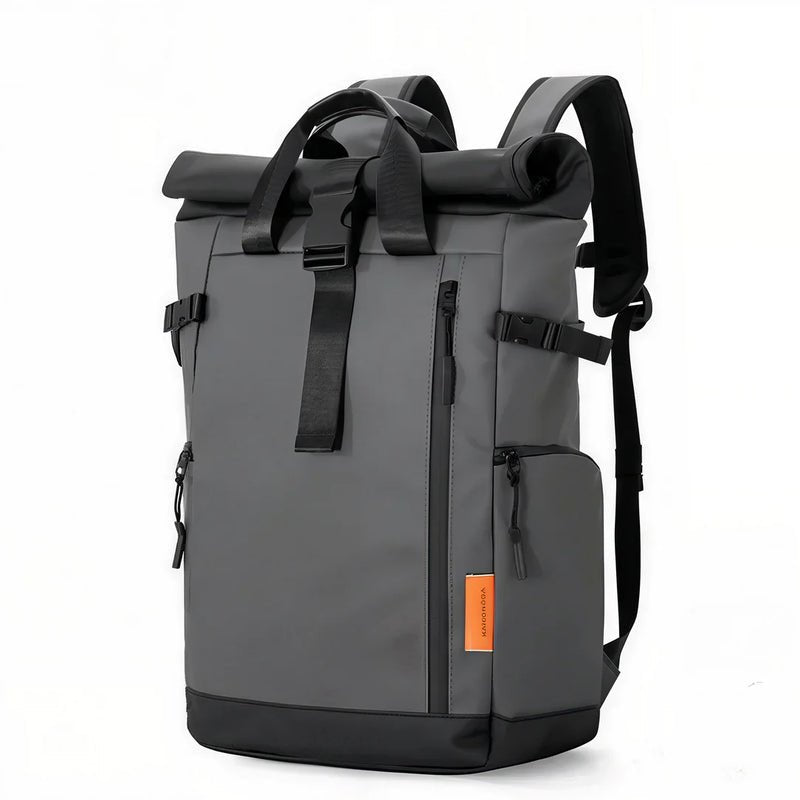 Sac à dos pour pc homme TangoColl 16 en gris foncé avec bretelles noires et boucle frontale