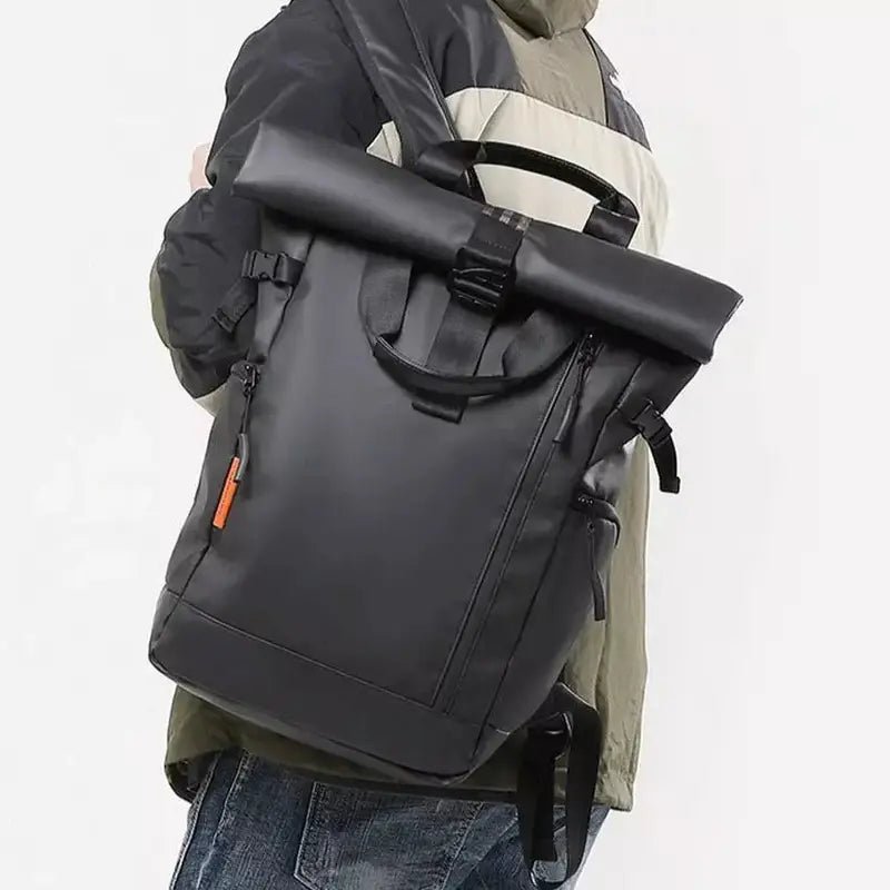 Sac à dos pour pc homme TangoColl 16 noir avec zip orange et roulettes