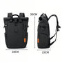 Sac à dos pour PC homme TangoColl 16 noir avec roulettes, bretelles ajustables et compartiments