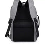 Sac à dos pour PC portable gris avec bretelles ajustables et panneau dorsal en mesh respirant