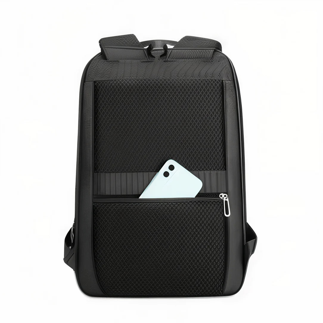 Sac à dos pro 15,6pouces noir avec poche en mesh avant contenant un smartphone