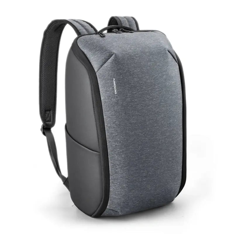 Sac à dos professionnel femme gris moderne avec bretelles rembourrées et design minimaliste