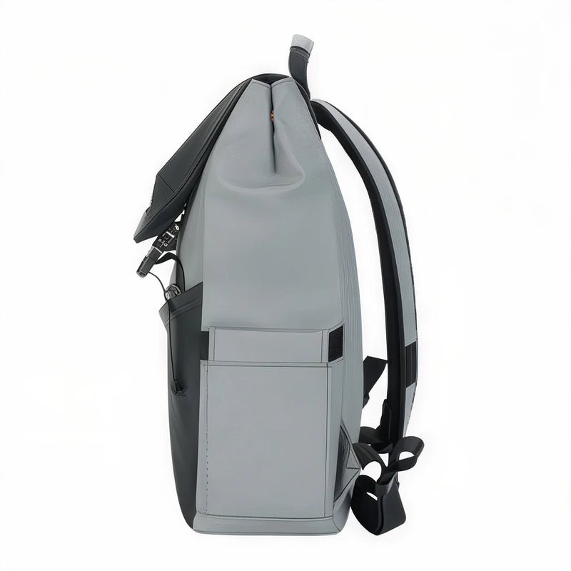 Sac à dos à rabat 16 pouces Tiger Lyra léger gris clair et noir avec poches latérales