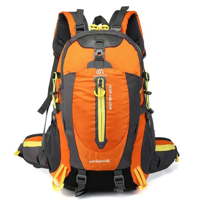 Sac à dos randonnée 30L orange et gris avec accents jaunes pour l’extérieur