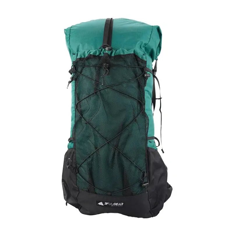 Sac à dos randonnée femme ultra léger vert et noir avec poche extérieure en mesh