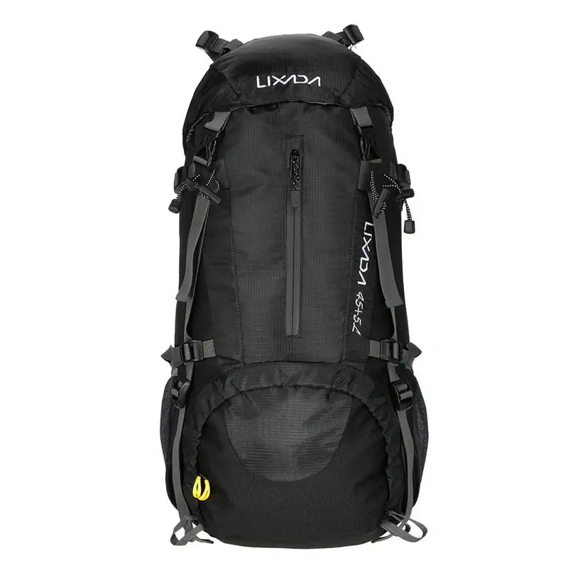 Sac à dos de randonnée homme 50l noir avec sangles de compression et plusieurs poches