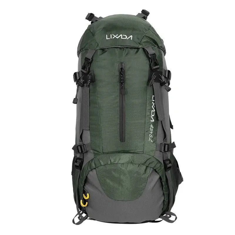 Sac à dos randonnée homme 50l vert et gris avec sangles de compression