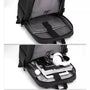Sac à dos rectangulaire homme noir avec compartiment rembourré pour ordinateur portable