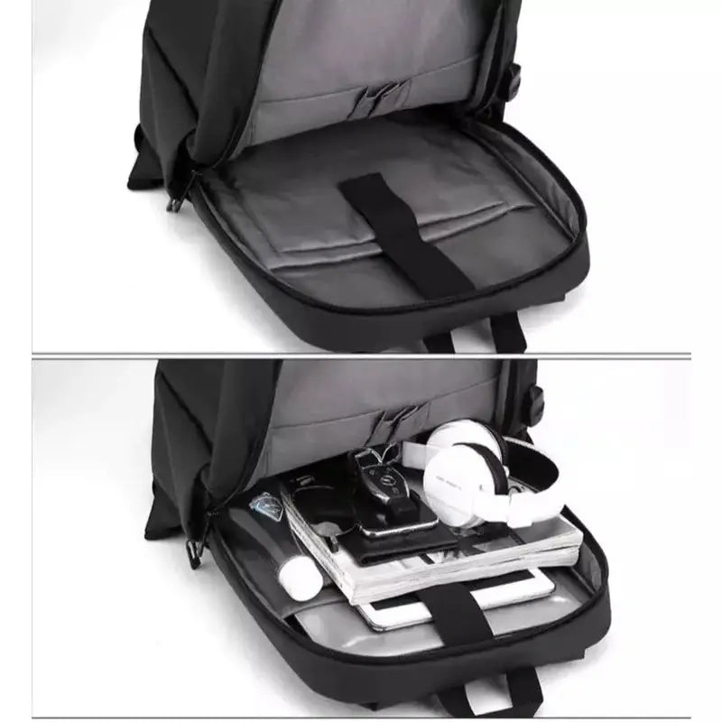 Sac à dos rectangulaire homme noir avec compartiment rembourré pour ordinateur portable