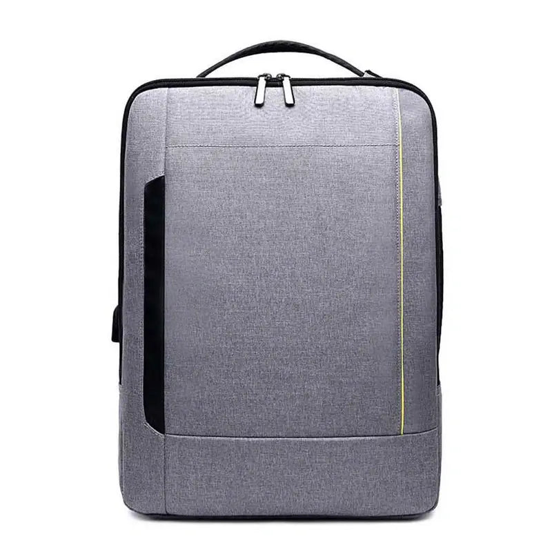 Sac à dos rectangulaire pour PC 15,6 pouces gris avec accent noir et bande jaune