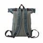 Sac à dos rétro roll top en tissu olive vert avec bretelles rembourrées