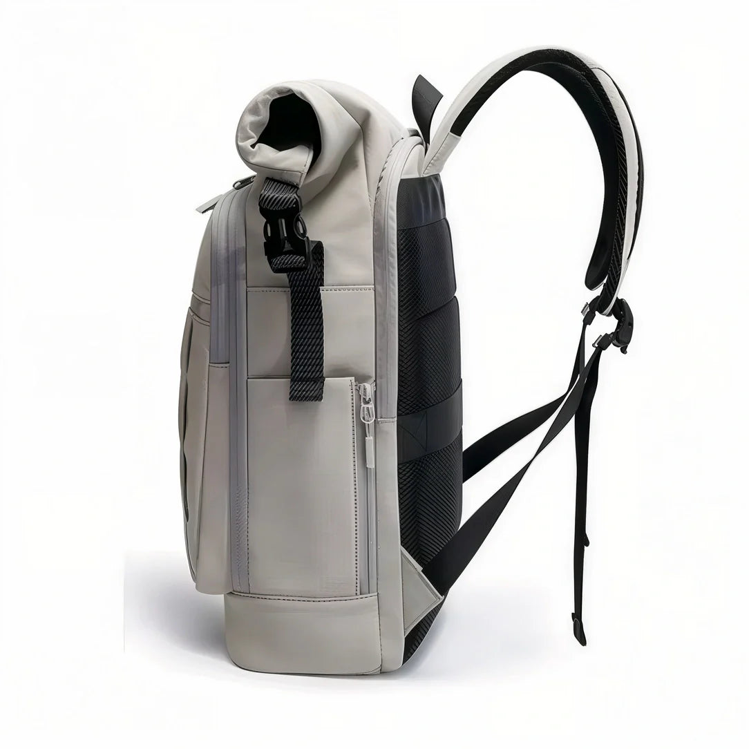 Sac à dos roll-top de ville 21L BG Tech X gris et noir avec accents mesh