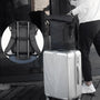 Sac à dos roll top homme HK21 noir avec sangle de bagage pour valise en aluminium