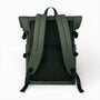 Sac à dos roll-top imperméable vert olive avec dos en maille noire