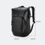 Sac à dos roll top Kingsons Black Edition imperméable avec plusieurs compartiments