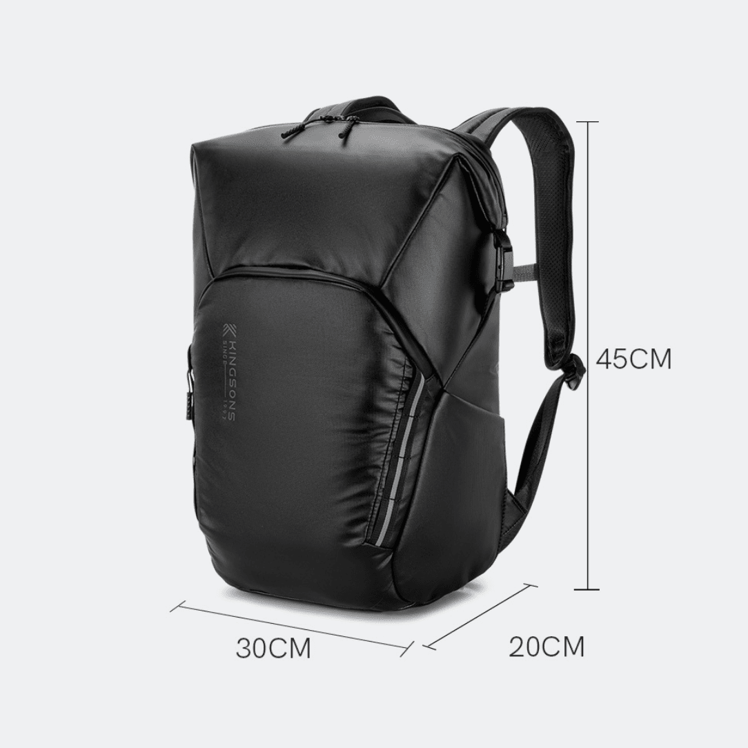 Sac à dos roll top Kingsons Black Edition imperméable avec plusieurs compartiments