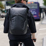 Sac à dos roll top Kingsons Black Edition noir résistant à l’eau avec accents réfléchissants