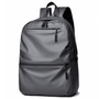 Sac à dos scolaire casual gris élégant avec plusieurs compartiments zippés